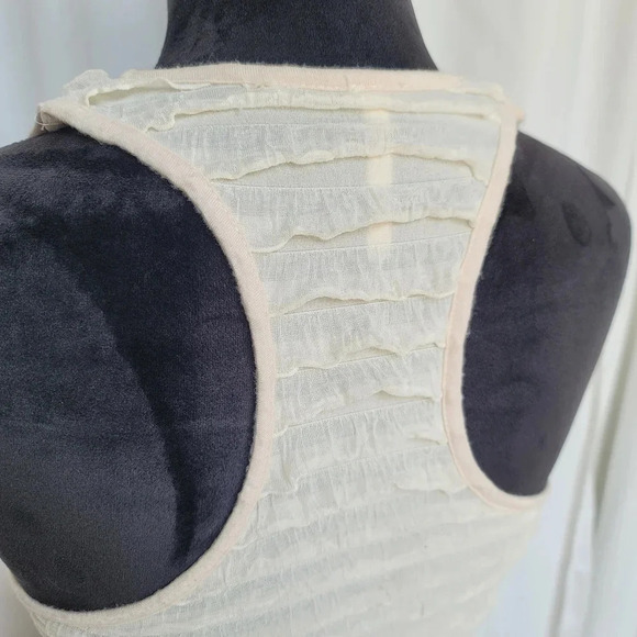 Audrey 3+1 Women’s Sleeveless Dress Racerback Layered Ivory Cream Stretch Mini S - Picture 4 of 9